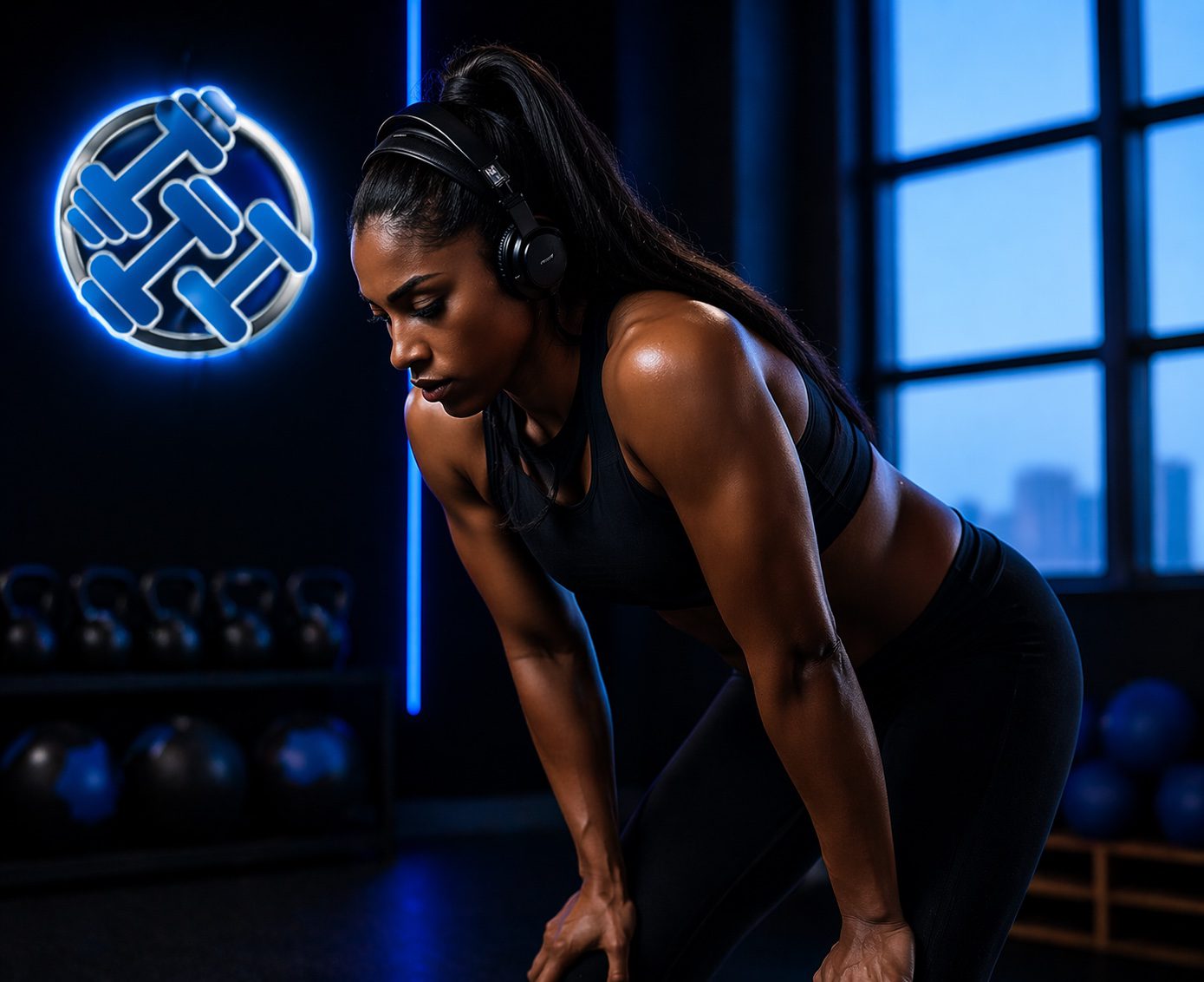 Focused power in gym light